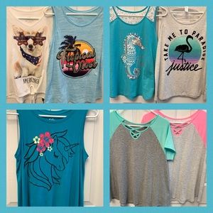 BUNDLE LOT Justice girls shirt  (7 total)